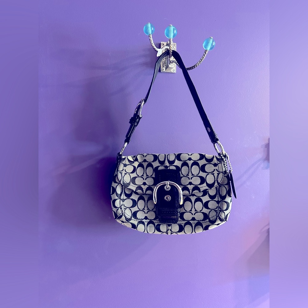 Grey/Black Coach Purse